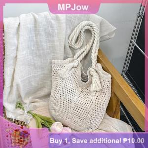 【MPJow】 Womens Shoulder Bags Casual Knitted Ladies Handmade Totes Large Capacity Summer Hollow Beach Bag