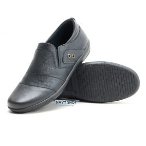 Sepatu Pria Casual Slip On Semi Formal Hitam Kulit Handmade Berkualitas L-107 HT