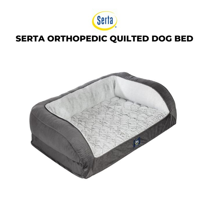 Serta Orthopedic Lux Quilted Dog Bed Grey Lazada Singapore