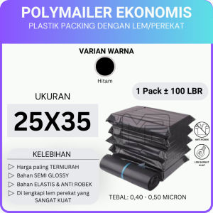 Plastik packing polymailer warna glossy 25x35 isi 100 lbr