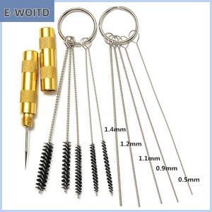 XUNYU3 11pcs Airbrush สเปรย์ทำความสะอาดเครื่องมือซ่อมชุดสแตนเลสเข็มแปรงชุด