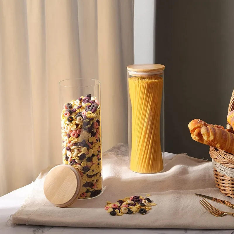 Glass Storage Containers Set of 71Oz Tall Spaghetti Jars with