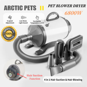 【One-year warranty】DOVVA 6800W Power Hair Dryer Pet Blew for Dog Cat Grooming Warm Wind Fast Pet Blower dryer (Blow&Suction 2in1)