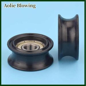 Aolie 1Pcs 8x30x13mm U-shaped Bearing Roller Guide Wheel 608 Bearing Moving Pulley Rubber Roller Mute Elasticity Roller Pulley