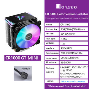 JONSBO Quạt Làm Mát 92Mm Bộ Tản Nhiệt Làm Mát CPU 4 Ống Nhiệt Bộ Làm Mát Tháp CPU PWM 4 Chân Vòng Bi Thủy Lực Điều Khiển Nhiệt Độ Cho AMD/Intel