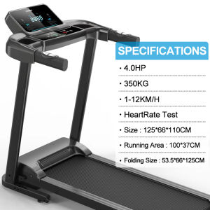 Yeesall 3.5HP electric treadmill large blue screen 53CM long track 4-fold shock absorption system with stereo speakers foldable luxury threaded car two advanced configurations,(same day delivery)