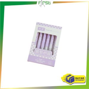 FH-A69 Pulpen ST Set 6IN1 Motif Bunga 0.5MM / Pena Mekanik Alat Tulis Perlengkapan Sekolah / Retractable Pen Karakter Set / Pulpen Cetek Import