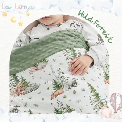 La Luna ผ้าห่มเด็กแรกเกิด ผ้าห่มกันสะดุ้ง ปุ่ม dot mink เทคโนโลยี TempSense ขนาดใหญ่ 120x150 CM (Velvet Dream)