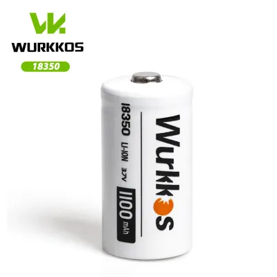 Wurkkos 3.7V 1100mah 18350 Battery with Flashlight Chargeable for LED Flashlight