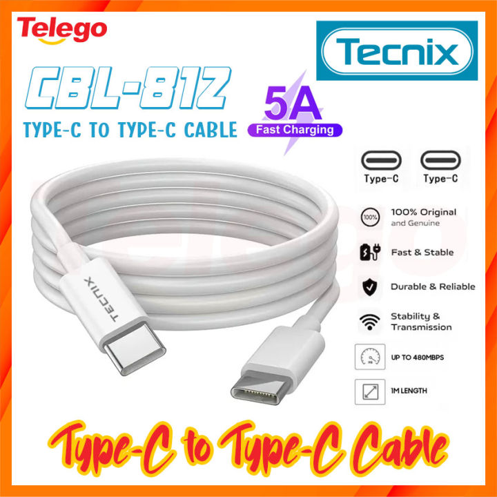 Tecnix Cbl Type C To Type C Cable Pd Type C Fast Charging Data