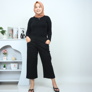 QUTBY- CELANA KULOT WANITA KOREAN CROP / CELANA KULOT CROPED KOREAN BAHAN KATUN TWILL TEBAL