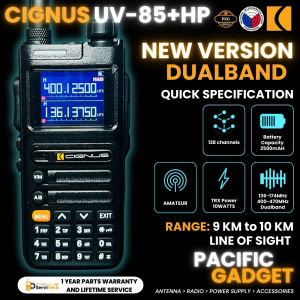 Cignus UV85+ (10W) Dual Band VHF/UHF Two Way Portable Radio