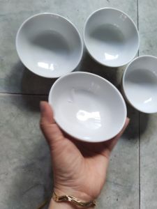 Chén ăn cơm nhựa melamine cao cấp đen bóng / trắng bóng - Co11 - Ø 11.4 x 5.5 cm cao