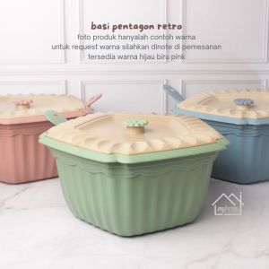 BASI SAYUR PLASTIK/TEMPAT SAYUR PENTAGON MURAH (SATUAN) wadah sayur