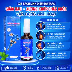 Xịt giảm đau xương khớp Bách Linh Diệu Chai 50ml - Santafa -hỗ trợ giảm đau vai gáy xịt giảm đau cơ
