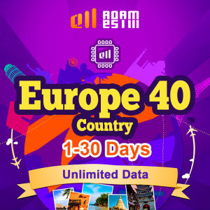 [eSIM] Europe 40 Countries 4G/5G esim card [500MB~30GB]high speed Unlimited data travel eSim 1~30 days [available immediately] Roam eSIM