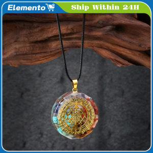 Orgonite Pendant Sri Yantra Necklace Tiger Eye Necklace Sacred Geometry Energy Healing Yoga Jewelry Gift