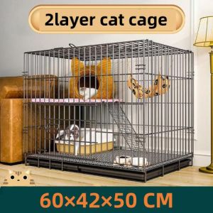 Collapsible Cat Cage 4 Layer Pet Cage Foldable With Wheels Large Space Cat House Stackable Cats Cage