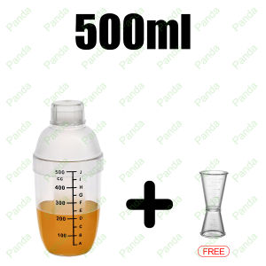 PANDA [Pengiriman Cepat] Mengentalkan cocktail pengocok minuman GRATIS Gelas ukur kecil 20ml/40ml Skala ganda Cocktail Shaker Cocktail Mixer For cocktails smoothie milk tea FREE Jigger