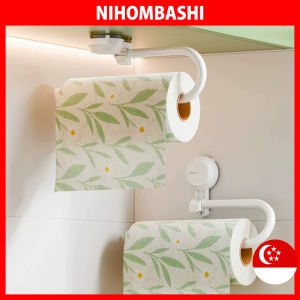 Vacuum Suction Cup Kitchen Roll Holder / Wall Mounted No Drilling Paper Towel Holder / Storage Rack Hook for Kitchen Bathroom Cabinet