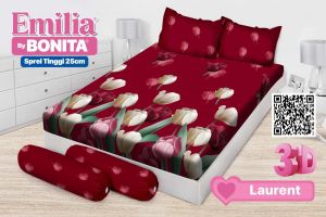 BONITA SPREI EMILIA BY BONITA 3D ANTI LUNTUR SEPREI SEPRAI 180 x 200 x 25 KASUR NO.1 T.25CM