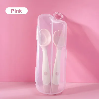 BabyShine Sendok makan bayi silikon lembut/3 in 1 peralatan makan bayi set/sendok bayi dan Garpu kotak