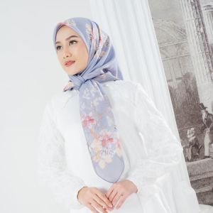 Zoya GERANIUM Print Scarf - Kerudung Hijab Segiempat Motif With BOX - Bahan Voal - Ukuran 115x115