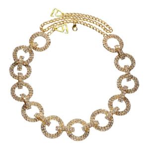 Womens Rhinestones Shoulder Strap Chain with Metal Rings Design To Enhances Your Formal Dresses Body Accessory