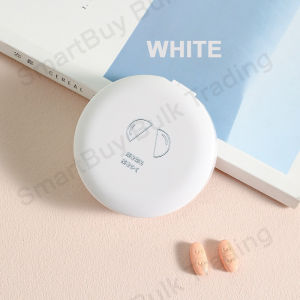 Round Portable Seven-Day Double-Layer Pill Box with Pill Cutter