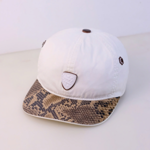 (Hàng VNXK) Nón kết Mũ lưỡi trai Capo phối vải kaki da trăn đẹp Form chuẩn (Ảnh thật)