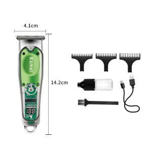 KEMEI ORIGINAL Hair clipper KM-322 cross-border transparent body hair clipper LED LCD digital display USB electric clipper Men Lithium Beard Hair Trimmer Electric Hair Cutting Machine