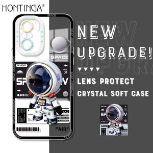 Hontinga Casing Case For Xiaomi Poco C71 X3 NFC X3 Pro X4 GT X4 Pro M3 pro 5G 4G Poco F3 PocoM3 Case Transparent Clear Case New NASA Astronaut Soft Silicone Full Cover Camera Protection Rubber Cases Back Cover Phone Casing Softcase For Girls