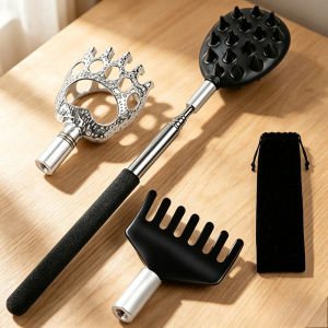 3Pcs/Set Back Massage Tools Stainless Steel Retractable Massage Scratcher for Back Relaxation Anti Itch Claw