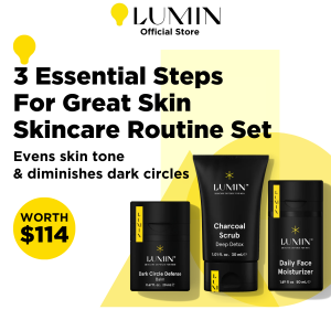 LUMIN | Boss Trio Essential Men Skincare Moisturizer With Niacinamide Detox With Charcoal Scrub Anti-aging Eye Cream