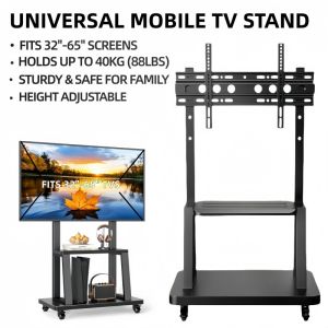 32-65 inch Height Adjustable TV Stand Adjustable TV Stand Setting Lift TV Bracket Mobile TV Cart