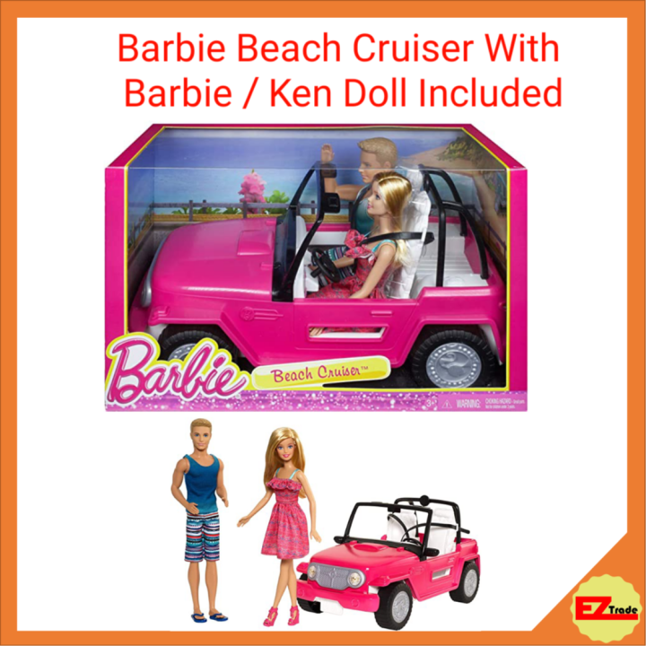 Mattel Barbie Beach Cruiser With Barbie and Ken Doll Included