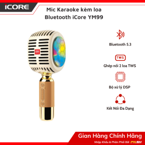 Micro Karaoke kèm loa Bluetooth iCore YM99 - Hàng Chính Hãng