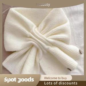 Heabety Fashion Neck Guard Shawl Solid Color Cross Scarf Knitted Neckerchief Wrap Neck Warmer Women