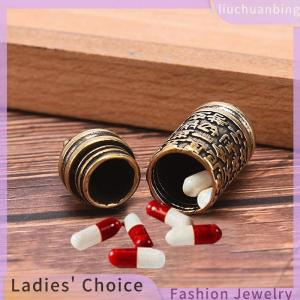 [COD] liuchuanbing Jewellery Hollow Brass Buddha Sutra Cylinder Pendant Keychain Necklace Jewelry Box