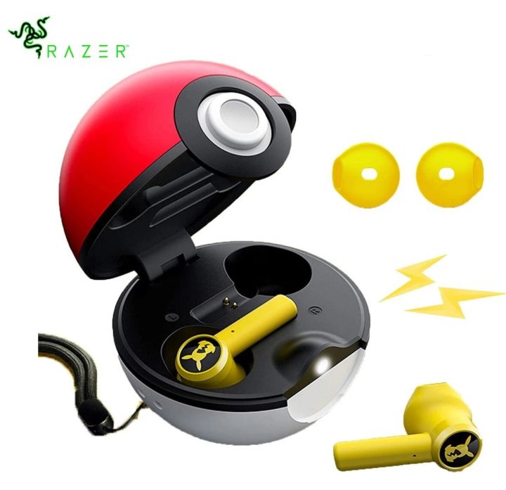 【In Stock】- Razer Pokemon TWS True Wireless Earbuds Bluetooth  Earphones Pikachu Limited Edition with Touch Controls and Pokeball Charging  Case,