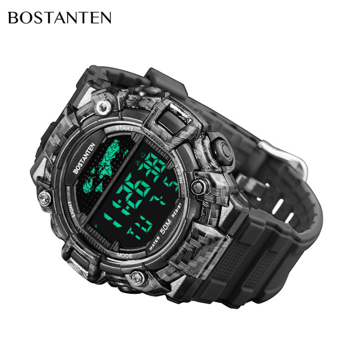 BOSTANTEN Jam Tangan Digital Multifungsi Pria, Arloji Olahraga
