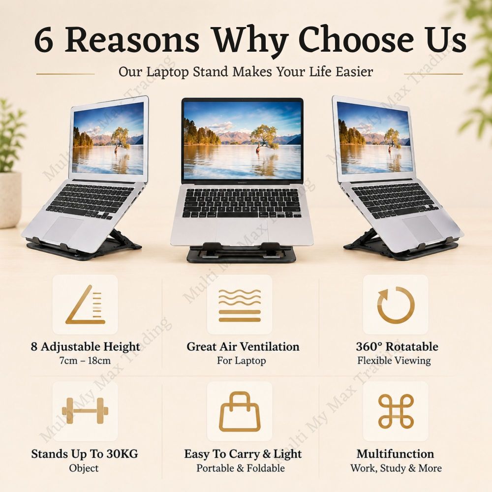 Adjustable Portable Laptop Stand Non-slip Ventilated Holder_voghion.com
