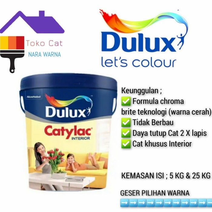 CAT TEMBOK CATYLAC DULUX WHITE 1501 5KG Lazada Indonesia