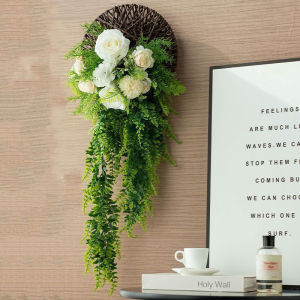 【Lifefree】COD ดอกกุหลาบจำลองแขวนผนัง เถาวัลย์สีเขียวปลอม แขวนผนังจำลองดอกไม้ ไม้ประดิษฐ์พืชสีเขียวแ การตกแต่งสวน