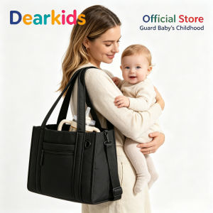 [SG] Multi Pocket Diaper Bag Tote 14L Mommy Bag Water Resistant Laptop Compartment Baby Bag for Moms Daily Use
