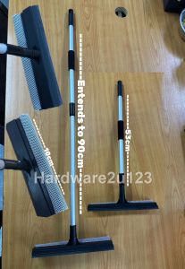 1pc Window Cleaner 2in1 Telescopic Window Glass Squeegee Cleaner Wiper Long Handle Sponge Brush