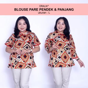 Blouse Big Size Wanita Atasan Batik Jumbo Lengkap S-M-L-XL-2L-3L-4L-5L-6L-7L Model Blus Jumbo Kerja Batik / Pakaian Batik Kekinian LD 140 / Atasan Batik Seragam Kantor Wanita