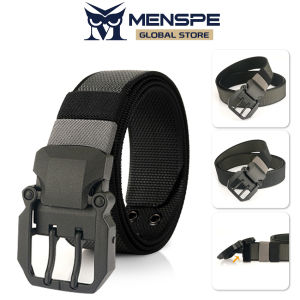 MENSPE Men Belt Outdoor Tactical Belt Double-Sided Use Adjustable Belt Rotating Buckle Nylon Waistband Two-Color Belt Youth Sports Canvas Pant Belt Simple Nice Waistband Nylon