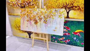 Tranh Cây Vàng Tranh Tài Lộc Tranh Viên Mãn Tranh Canvas Tranh Tráng Gương Tranh Decor Phòng