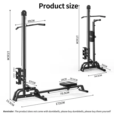 OneTwoFit Multifunctional Foldable Rowing Machine 2 in 1 Pull High and low Fitness Equipment （Without Dumbbells）